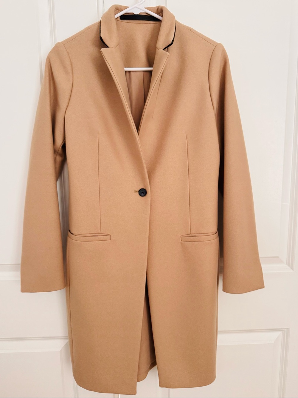 All Saint’s Cashmere/Wool Blend Camel Single-Button Coat